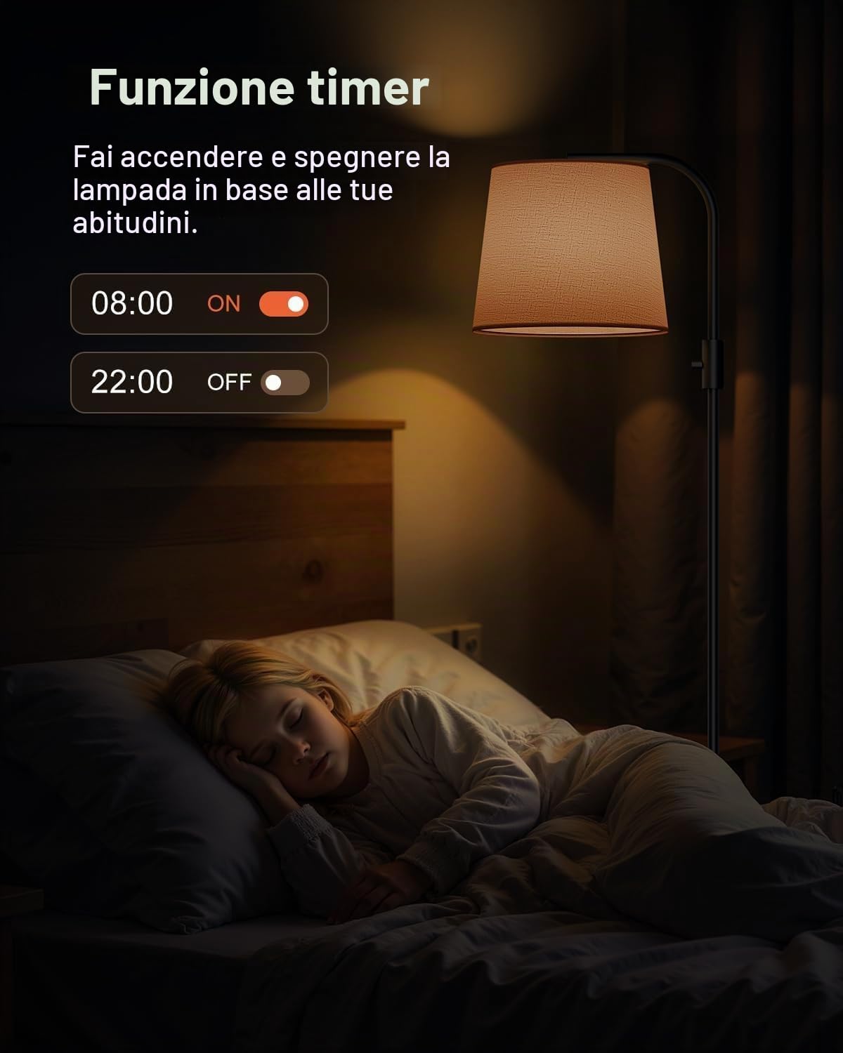 DUSKTEC Lampada da Terra Smart RGB - Lampada ad Arco LED Dimmerabile 10W 1200LM per Soggiorno e Camera da Letto, Luce da Lettura Moderna, Controllo App e Compatibile con Alexa e Google Home