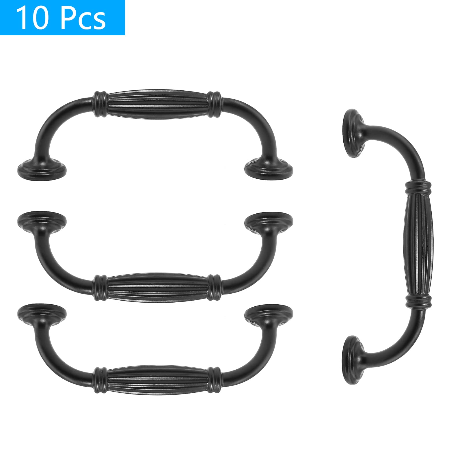 Black Cabinet Handles - 10 Pcs Kitchen Pulls -2