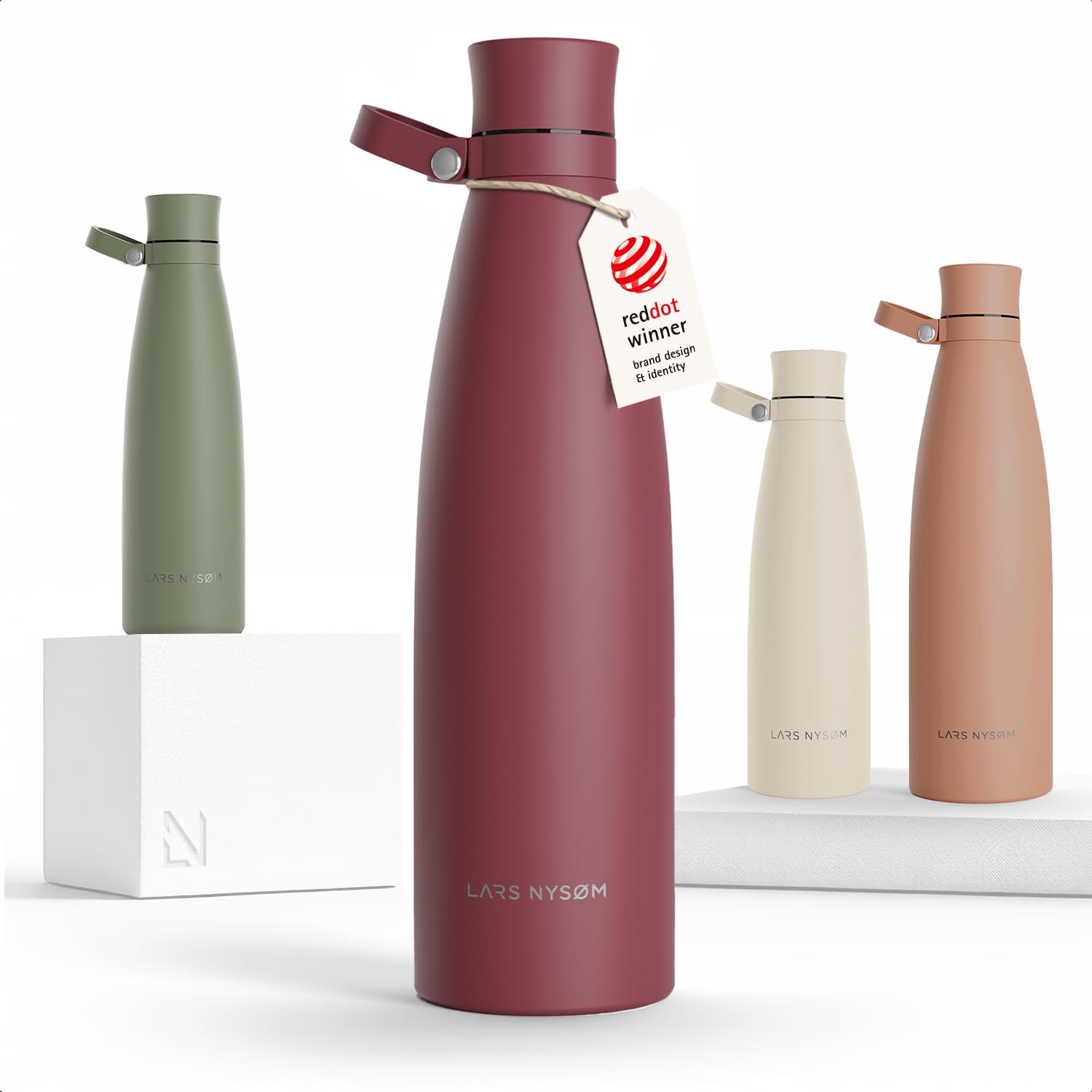 LARS NYSØM Borraccia Termica 1000ml in Acciaio Inox - Bottiglia d'Acqua | Bottiglia 12h calda 24h fredda - Bevande Calde e Acqua - Tenuta stagna Bottiglia Termica Isolata per Sport Bicicletta