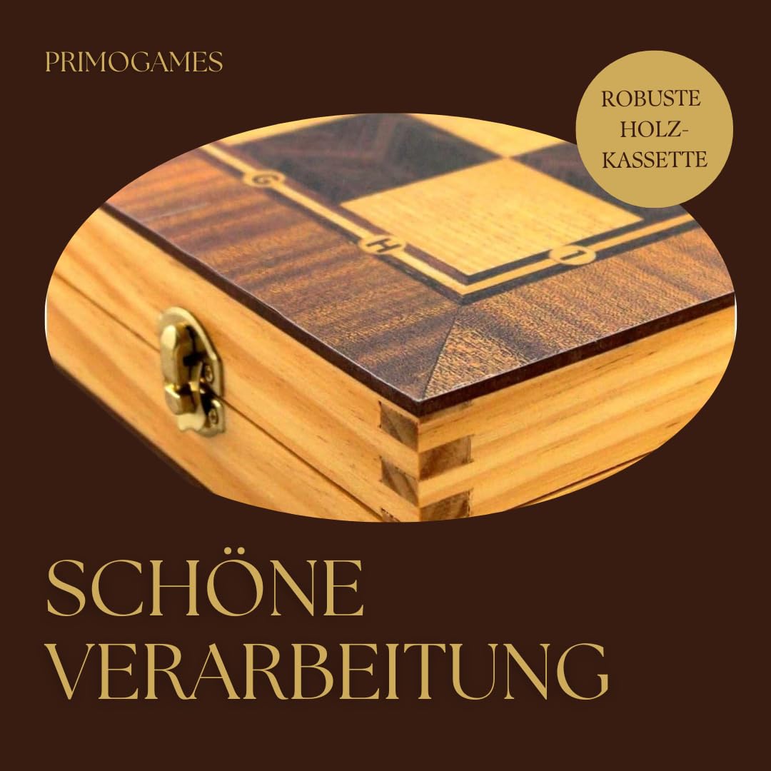 PrimoLiving Set Backgammon Deluxe in legno - 50 x 47 cm - scacchiera inclusa