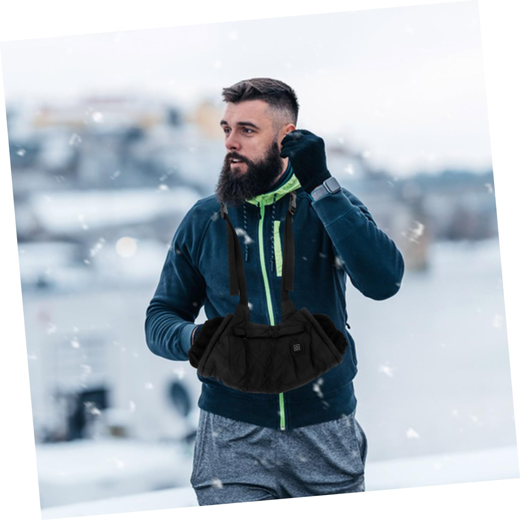 Handwärmer 1 Stück Schwarz aus Gesteppter Baumwolle Polyester