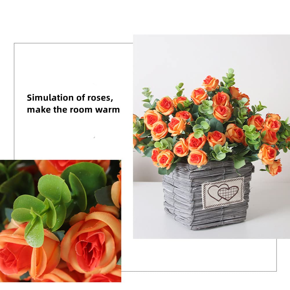 Artificial Roses Flowers,Artificial Flowers,20 Heads Small Roses Blooming Faux Flower Bouquet with Stem for Home Office Parties Bridal and Wedding Decoration (2 - Image 4