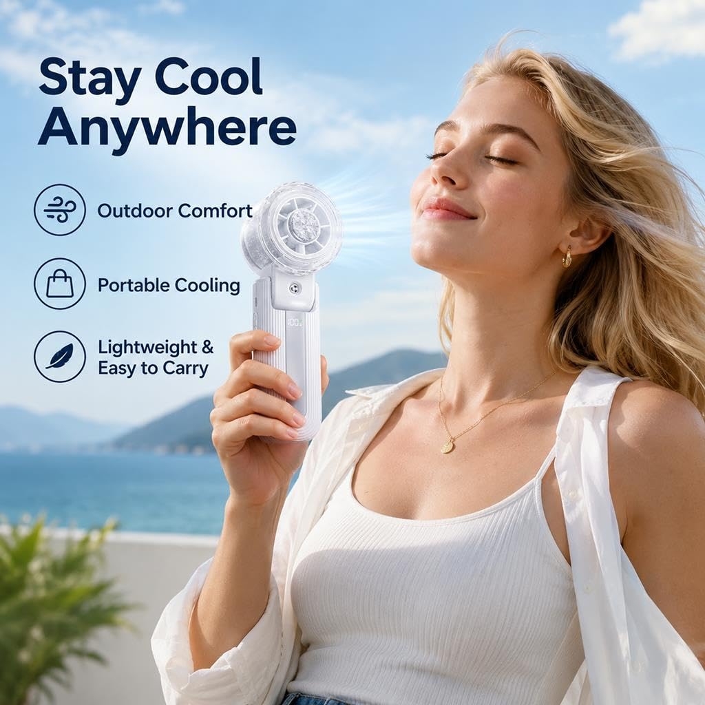 Ventilatore Portatile Con Nebbia Rinfrescante Ghiacciata