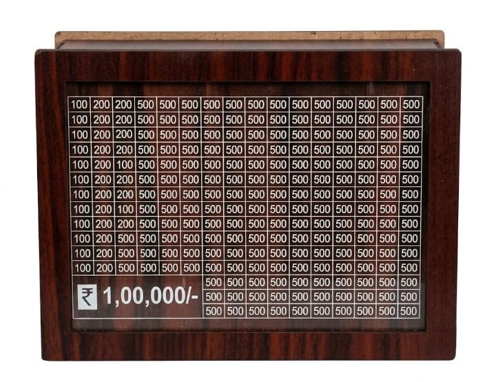 DUDI Enterprises Wooden Money Saving Box for ₹1,00,000 Goal | Reusable Cash Saving Challenge Box with Number Tracking | Wooden Piggy Bank for Adults & Kids | Home Savings Collection Box (1)-image-12
