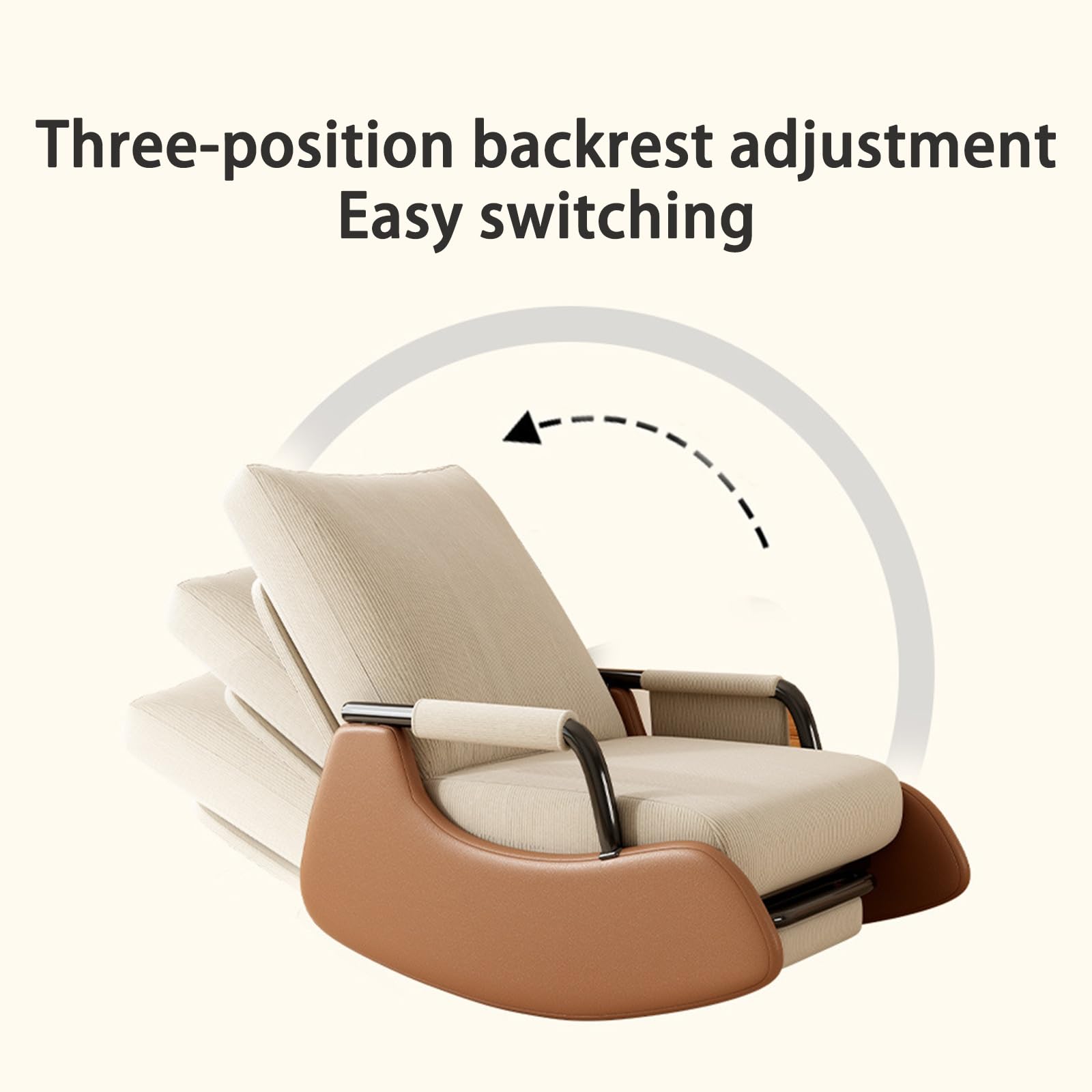 Mecedora de lactancia con reposapiés plegable y bolsillo lateral, sillón ajustable con respaldo alto para un fácil montaje en la sala de estar
