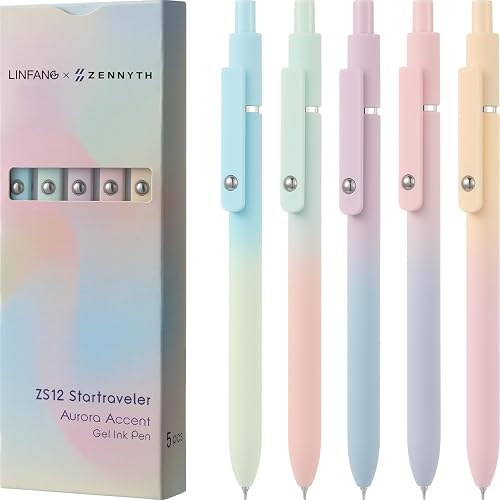 NKD Gel Pens 5pcs Cute Pens Medium Point 0.5mm Pen Black Ink Pens for Journaling Aesthetic Pens Gel Pens School Supplies Black Pens Gel Ink Pen Office Supplies