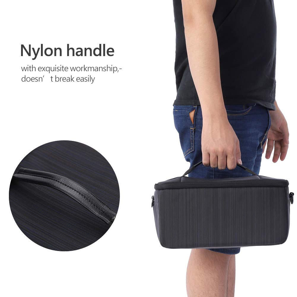 Borsa per obiettivo fotografico Antiurto Traspirante con divisorio rimovibile per gli amanti della fotografia Blu Nero 9,4x13,8x5,9 pollici (Nera)