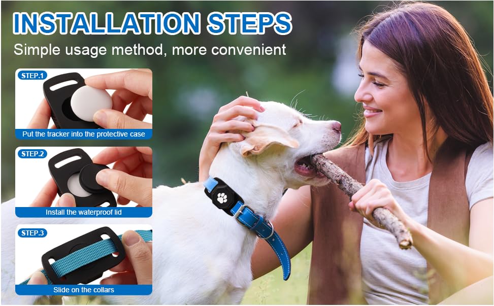 AirTag Cat Collar for Airtag Dog Collar HolderProtective Cat Airtag Dog Collar, Silicone AirTags GPS Tracking Accessories, Air Tags (1 Pack(Black)) - image 8