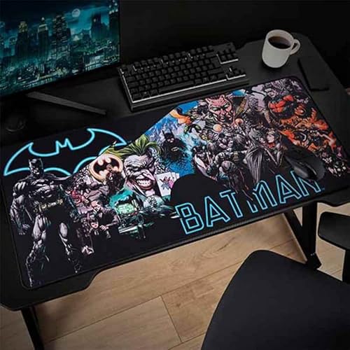 Subsonic - Alfombrilla para Ratón XXL - Alfombrilla de Escritorio Batman 90x40 cm - Superficie Lisa Optimizada para Sensores, Base Antideslizante, Bordes Cosidos – Negro - imagen 2