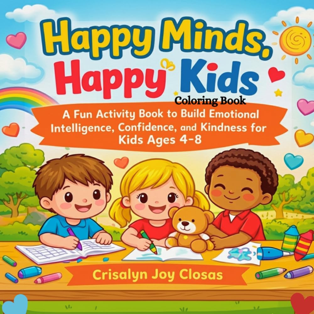 Happy Minds, Happy Kids: A fun Activity book to build Emotional Intelligence, Confidence, and Kindness for Ages 4-8