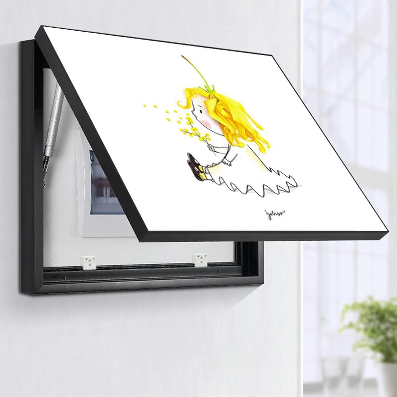Couverture de comptoir à rabat décorative pour cacher le tableau électrique mural