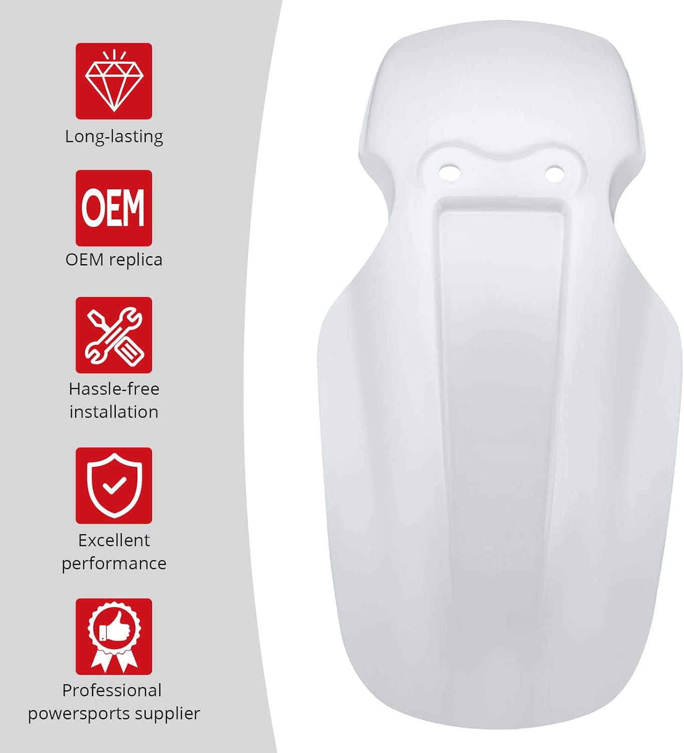 JAVIK White Front Fender Compatible with Honda 1988-1999 Z50R OEM# 61100-GW8-670ZA 61100-GW8-670ZB