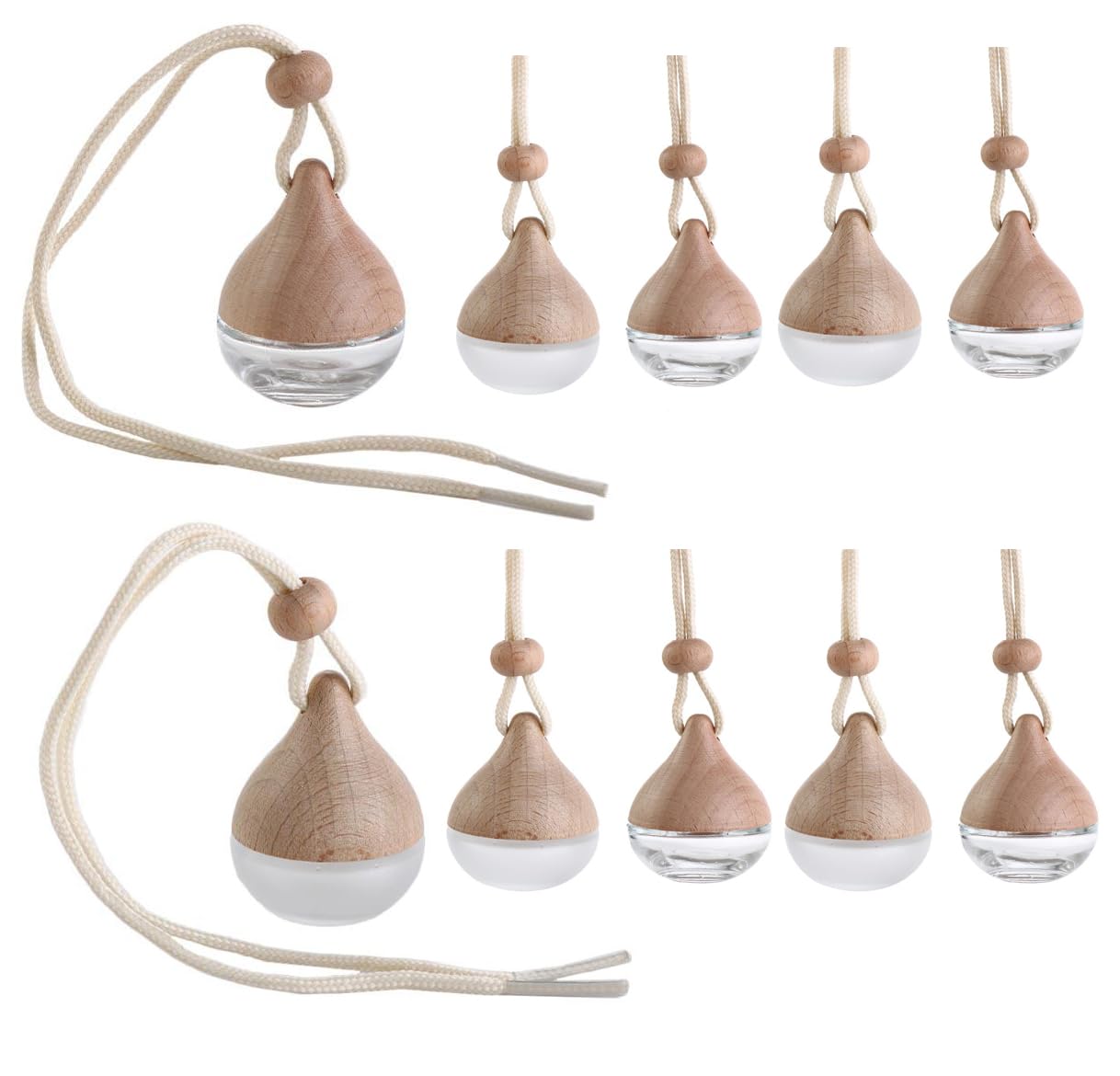10 Pcs 8ml Car Air Freshener Diffuser, Hanging Car Diffuser Bottles Empty Glass Perfume Bottle Car Freshener Diffuser Bottle Pendant Automobile Aromatherapy Essential Oil Diffuser