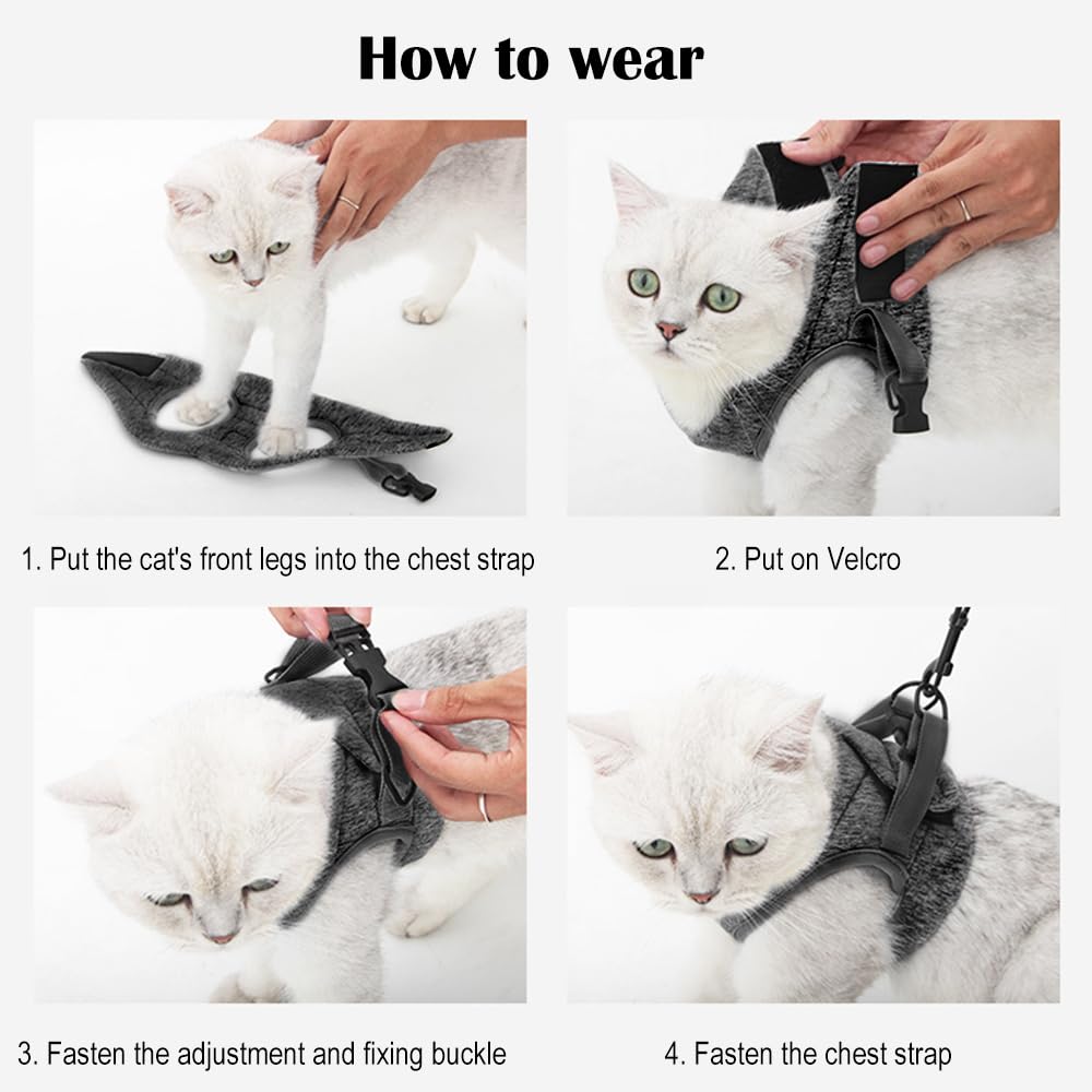 Pettorina Gatto Traspirante Antifuga Chiusura Velcro Regolabile