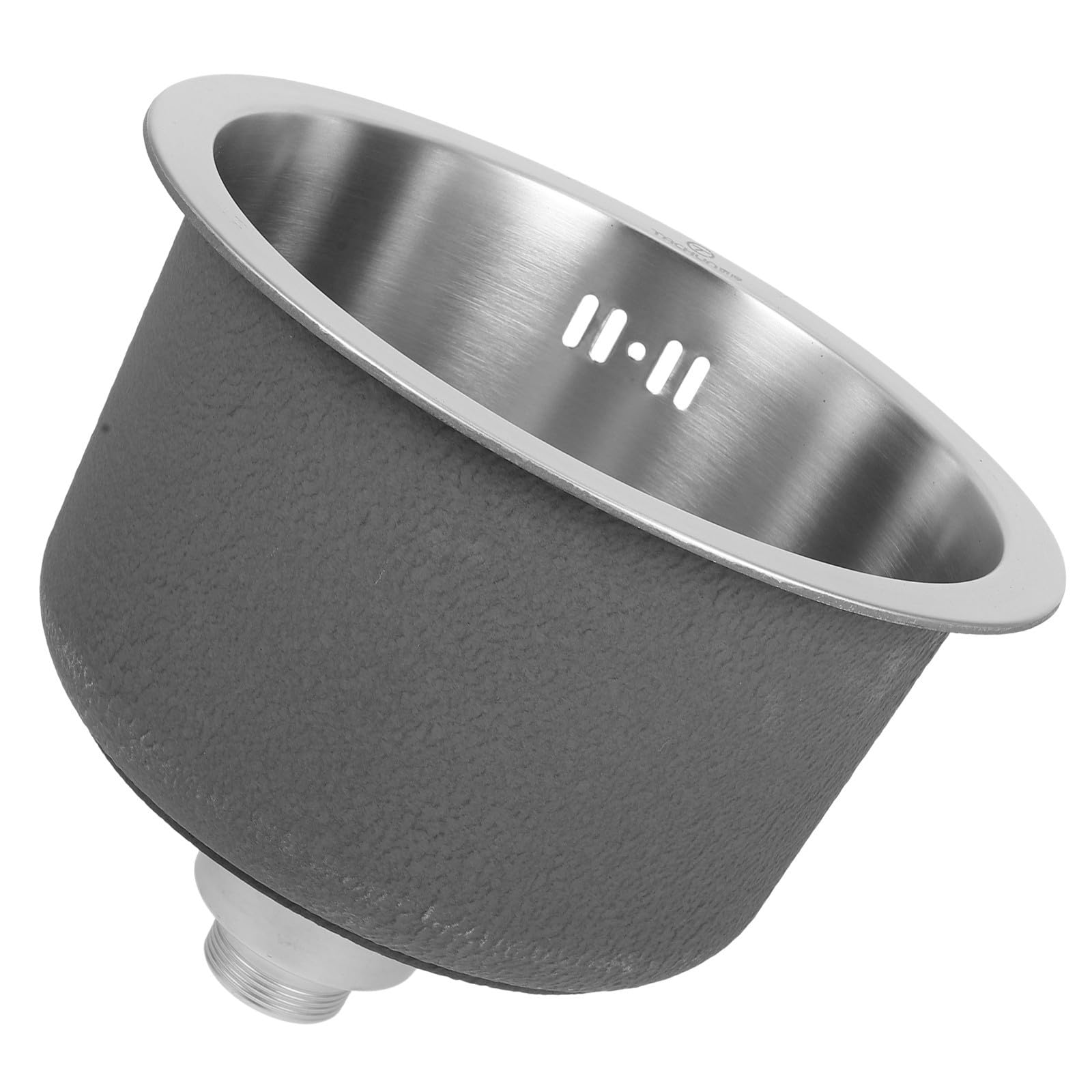 VALICLUD Wohnmobilspüle Rundes Edelstahlwaschbecken 11 Zoll Silber Einzelbecken mit Ablaufzubehör für Riegel und Gewerbliche Bereiche Vielseitige Montage