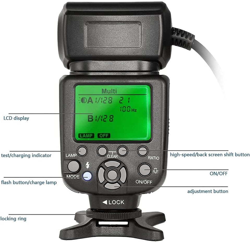 Mcoplus 14EXT-C 5500K Macro TTL Ring Flash Lite with LED AF Assist Lamp for Canon E-TTL Cameras/760D 750D 550D 650D 450D 700D 600D 60D 70D 50D 40D 7D 6D 5D Mark II III