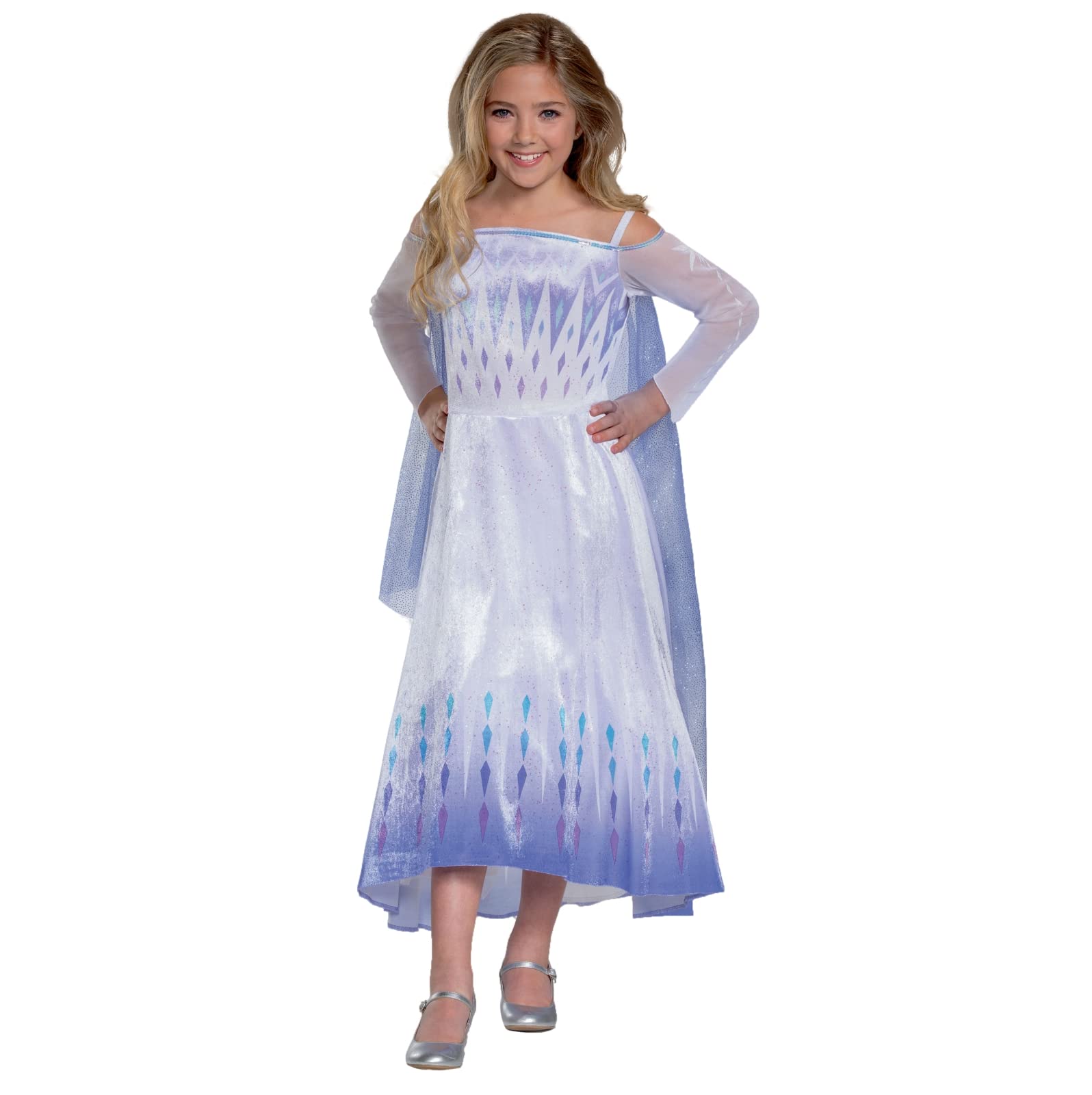 Disney Officiel Robe Elsa Reine des Neiges 2, Déguisement Princesse Fille, Costume Hiver Deluxe, 4-6 Ans
