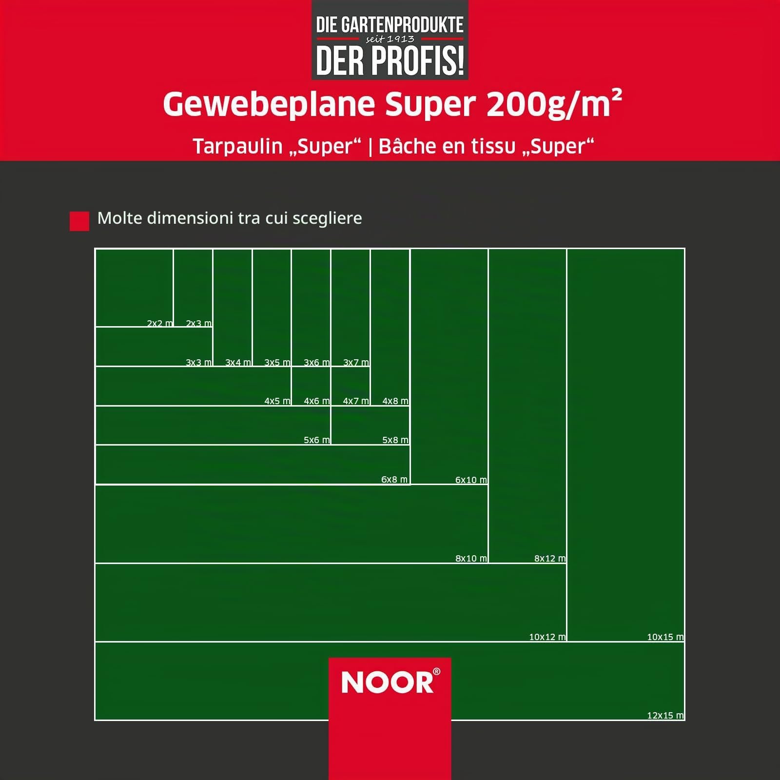Noor, Telone da Esterni in Polipropilene e polietilene, Colore: Bianco, 3 x 7 m