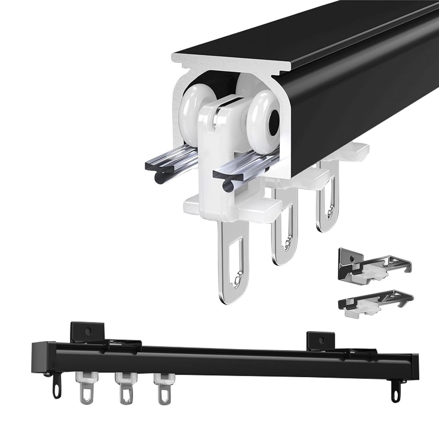 Riel de cortina de techo y pared en aluminio para separador de ambientes