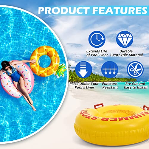 Zomofew Precut 24-Foot Round White Pool Liner Pad For 24' Above Ground Swimming Pools - Puncture Prevention Extends Liner Life, Durable Eco-Friendly Geotextile Material #TOP2
