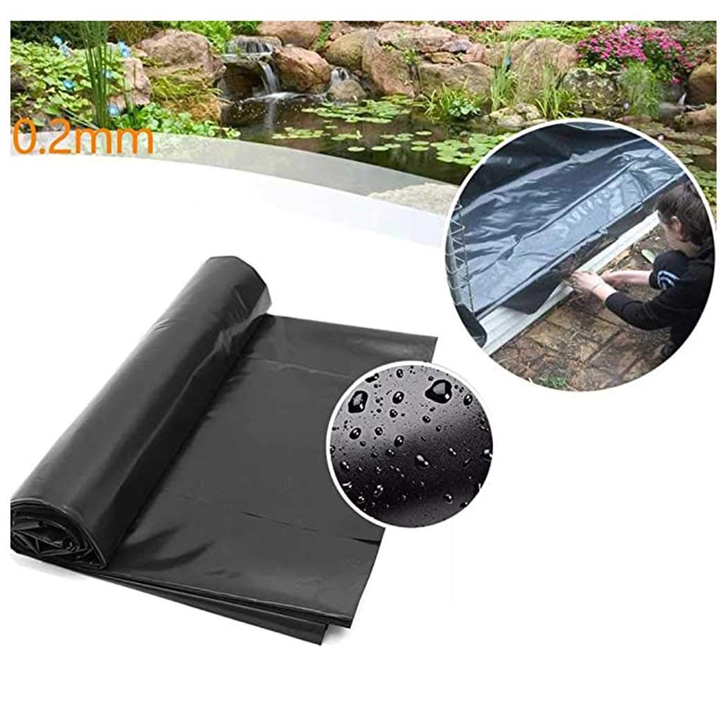 Rivestimento per Laghetti in HDPE, 4X3m 4X5m Nero Telo per Laghetto, HDPE Rivestimento per Laghetto con Fondo per Laghetto, Grande Rivestimento per Laghetti, Giardini, P(Size:4x2M(13x7ft),Color:20S)