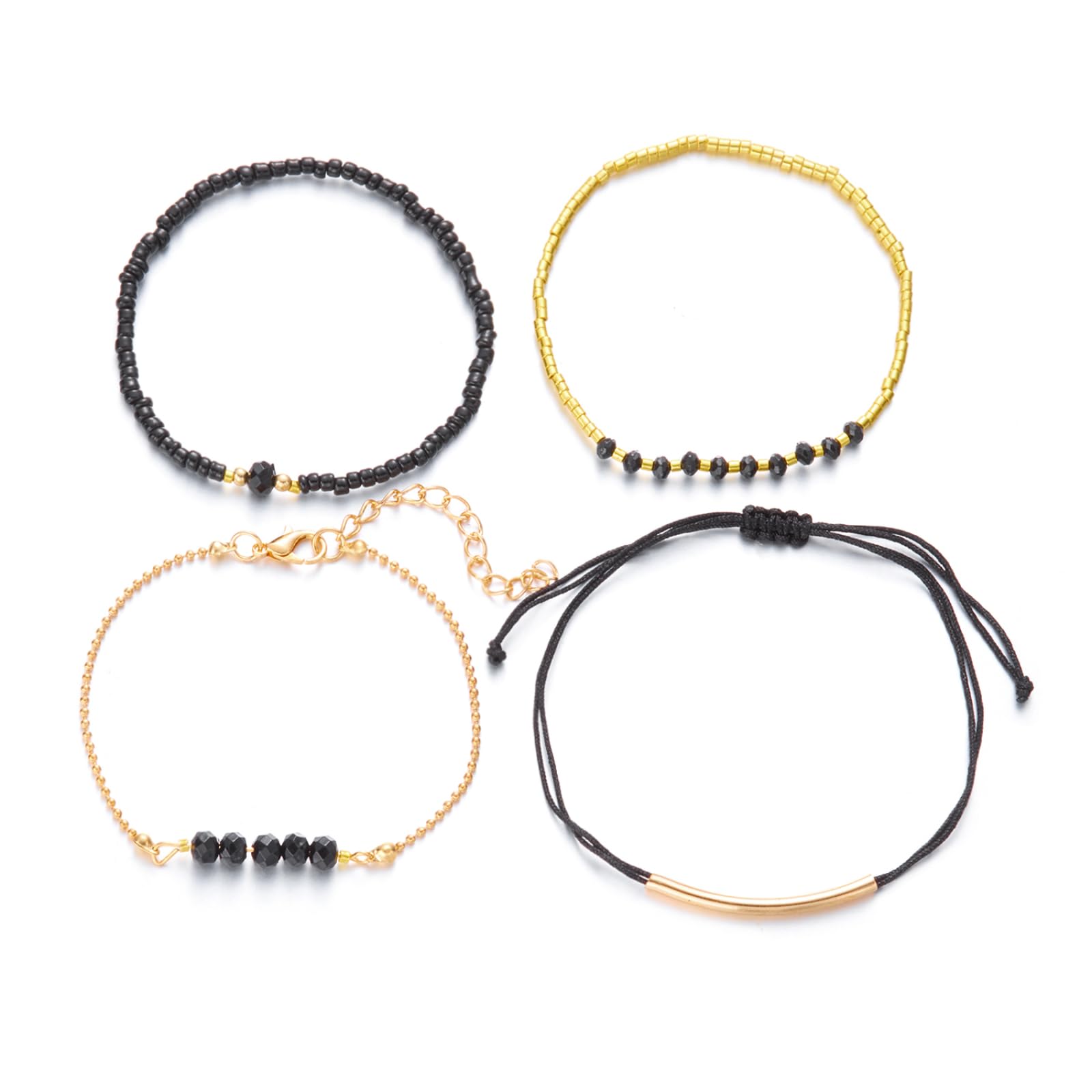 Boemia Perla Riso Perline Bracciali Set Per Le Donne Multi-Layer Stacked Link Catena Del Braccialetto Del Partito Gi