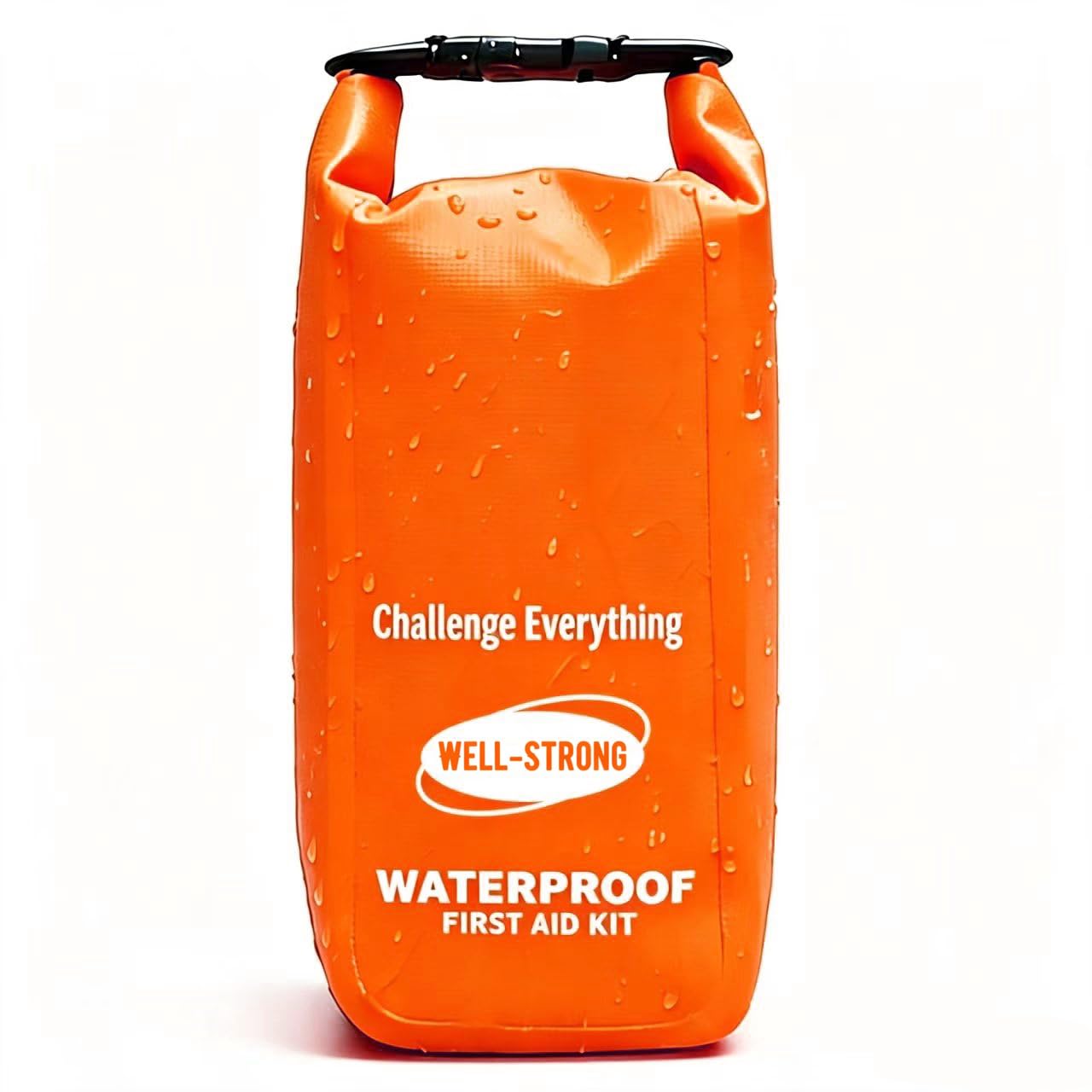 Waterproof First Aid Kit for Boat Marine Roll Top Dry Bag Orange