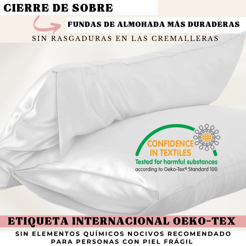 Funda de Almohada 100% Natural de Seda de Morera 25 Momme Grado 6A orgánica Pieles sensibles - Afro - Pelo Rizado - Anticaida Cabello - Regalo (Topo, 40x70cm)
