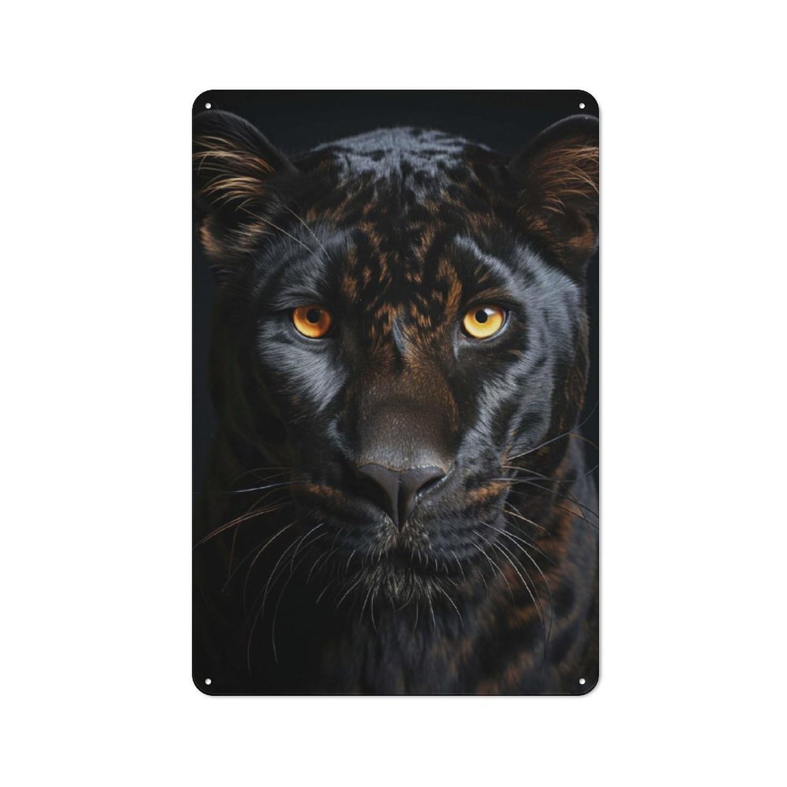 Junmoney Cool Panther Portrait Vintage-Inspired Tin Sign 30X20cm For Café Or Restaurant, For Cooler-Month Interiors With Vintage Character