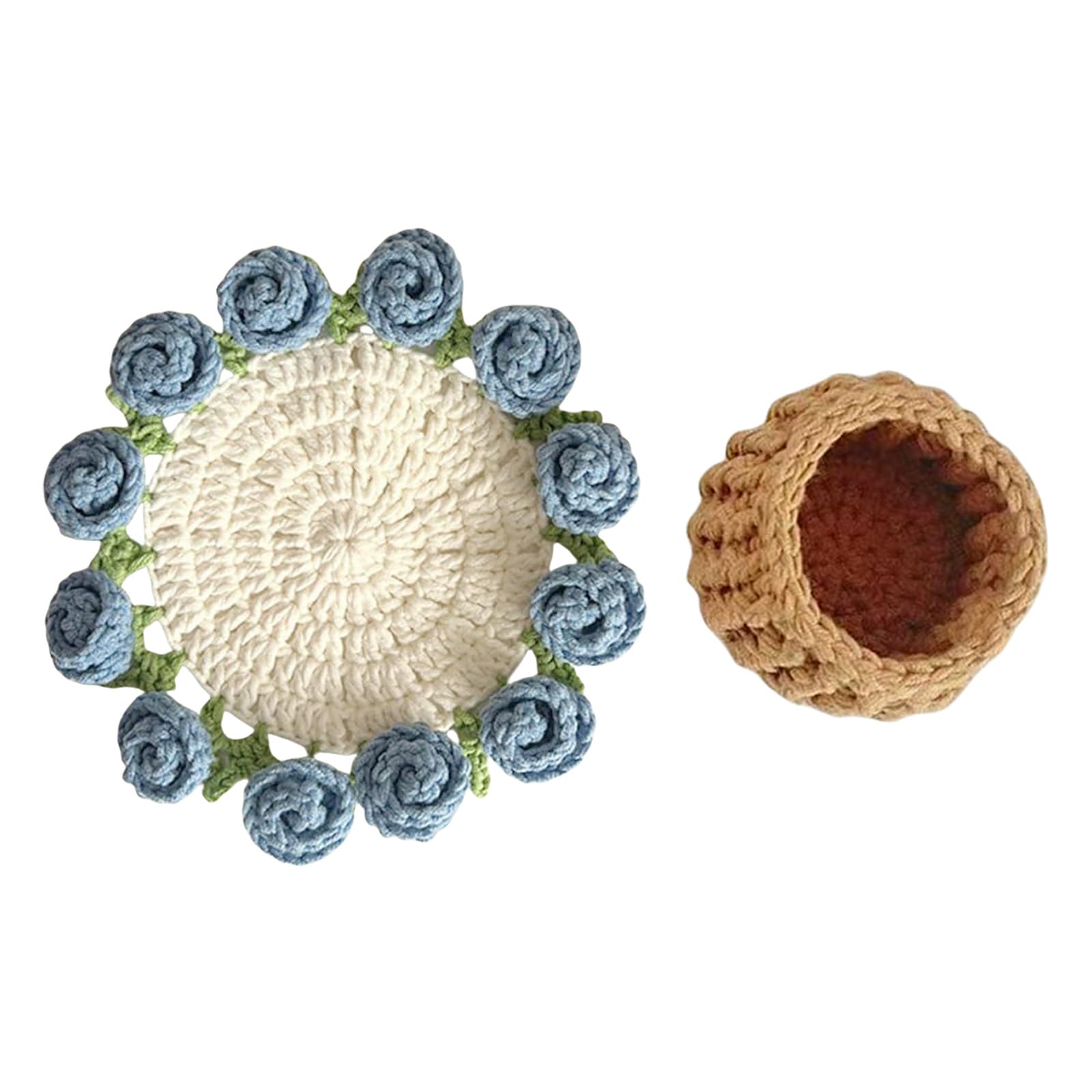 Coasters Crochet Kits Starter Rose Bouquet for Craft Lovers Rose Bouquet