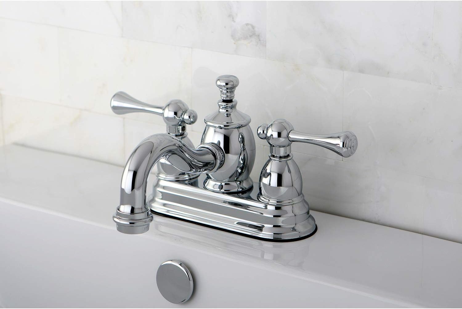 Kingston Brass KS7101BL 4 in. Centerset Bathroom Faucet, Polished Chrome