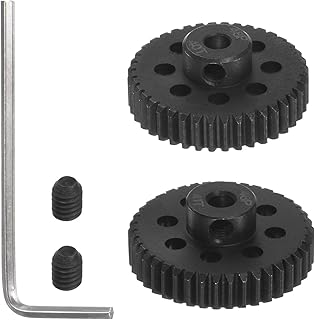 HARFINGTON 48P Hardened Pinion Motor Gear Set 2pcs 40T 41T Fit 1/8 inch RC Motor Shaft 48 Pitch Gears for RC Car, with Hex Key