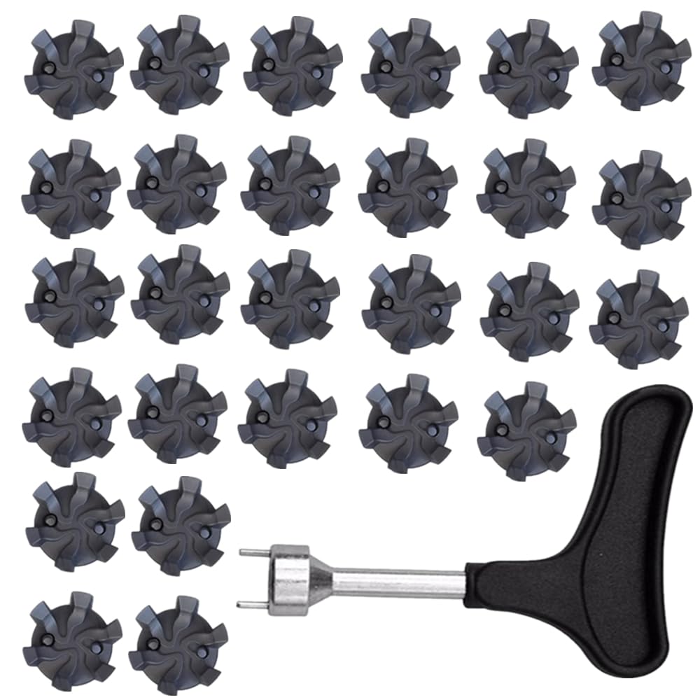 Puntas de Golf Universales - 25 Piezas Tacos Fáciles de Cambiar + 1 Llave de Punta para Zapatos - Practical Golf Spikes for Golfers