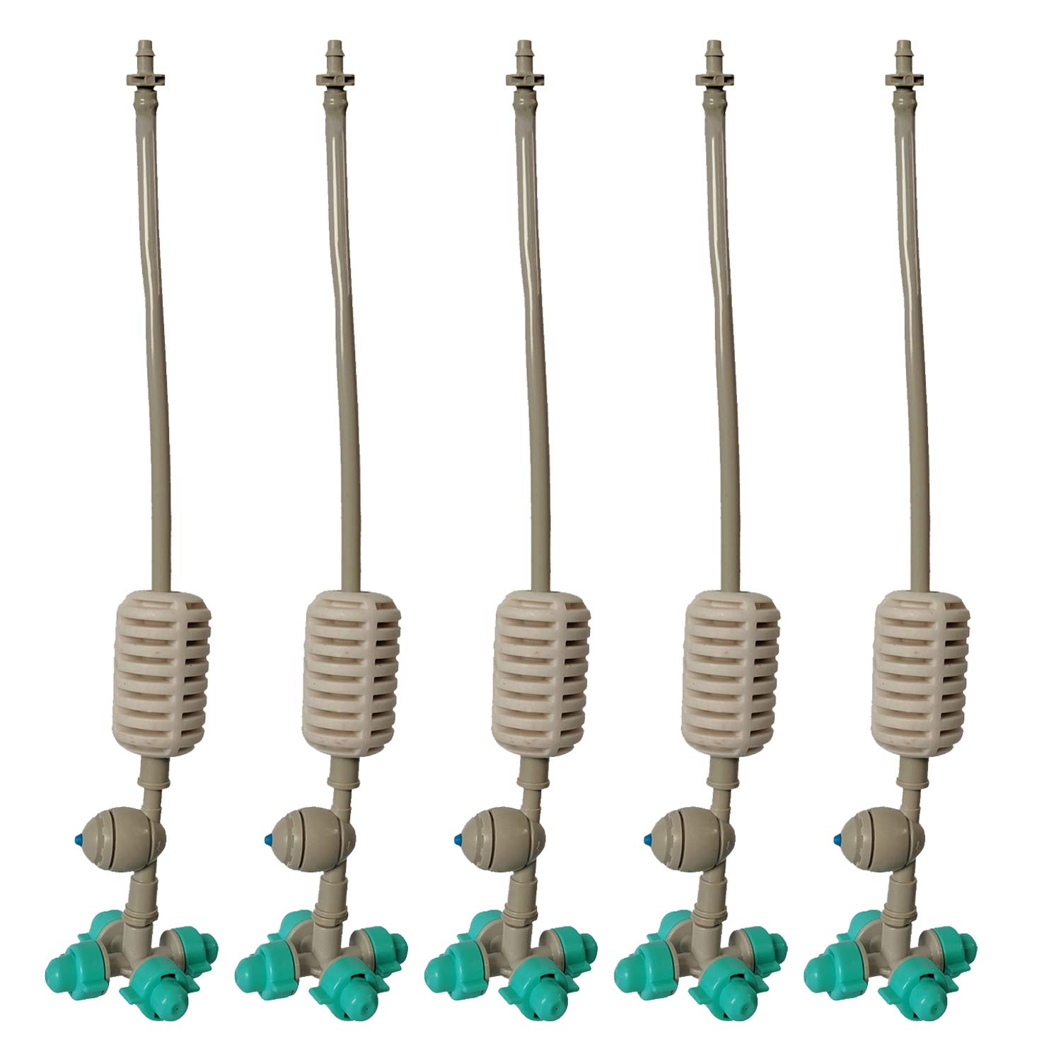 4-Way Hanging Fogger Assembly Complete with Anti-Drip Valve, Green Nozzle Discharge - 22 LPH (4MM) (5 Units)-image-34