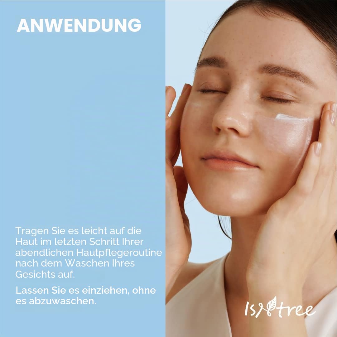 ISNTREE Hyaluronsäure Wasser Hydrating Schlafmaske für trockene, empfindliche Haut – tief feuchtigkeitsspendende Gesichtsmaske koreanische Schlafmaske Produktname (100 ml)