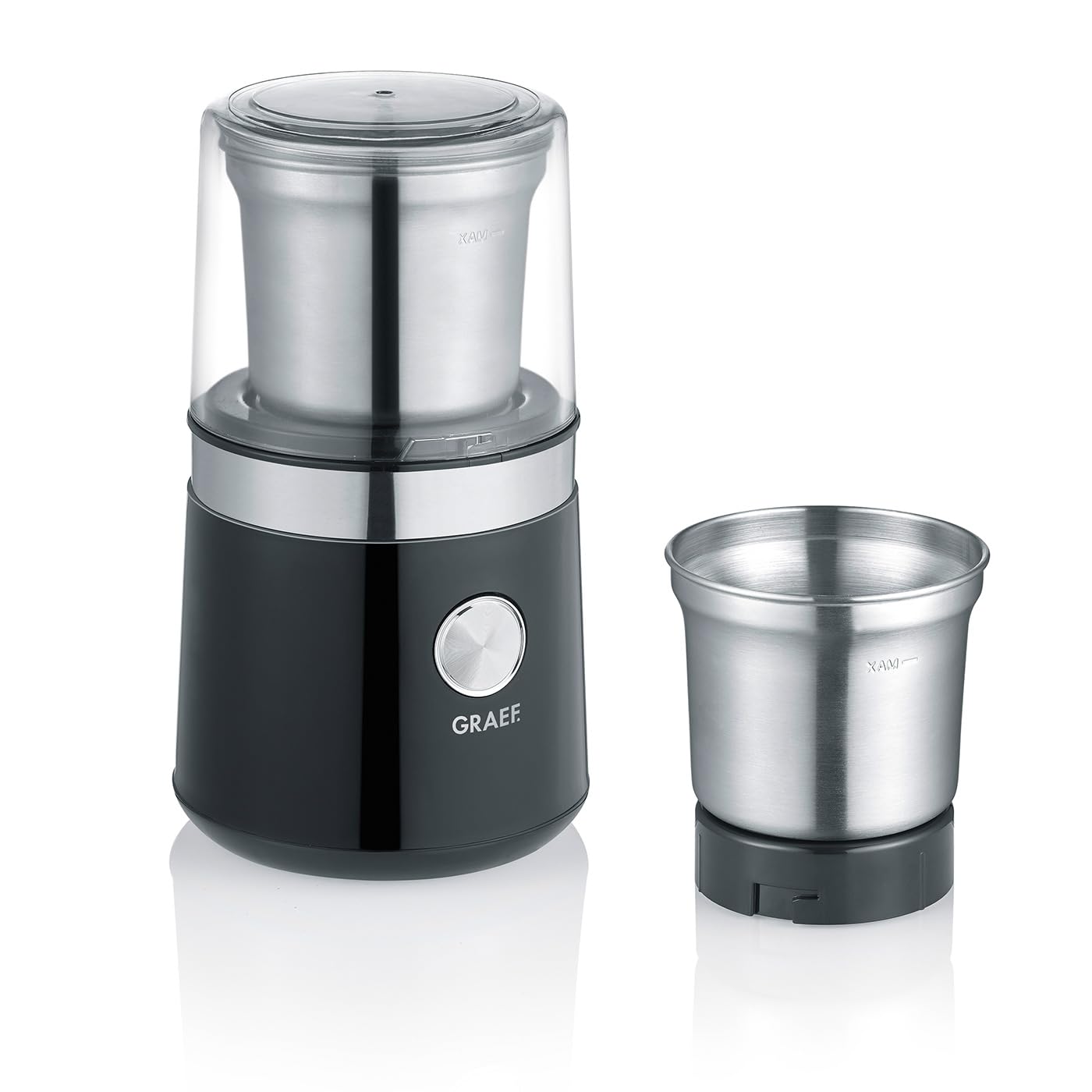 GRAEF CM102 Electric Coffee and Spice Grinder with Dual Blade System, 200W, Black