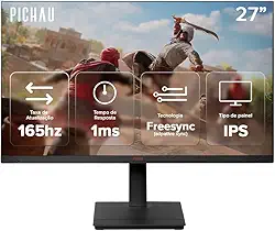 Monitor Gamer Pichau Centauri Pulse 27 | 27 Polegadas | Painel IPS | Quad HD (2K) | 165Hz | 1ms | FreeSync | HDMI/DP | PG-CRPLS27-BL01
