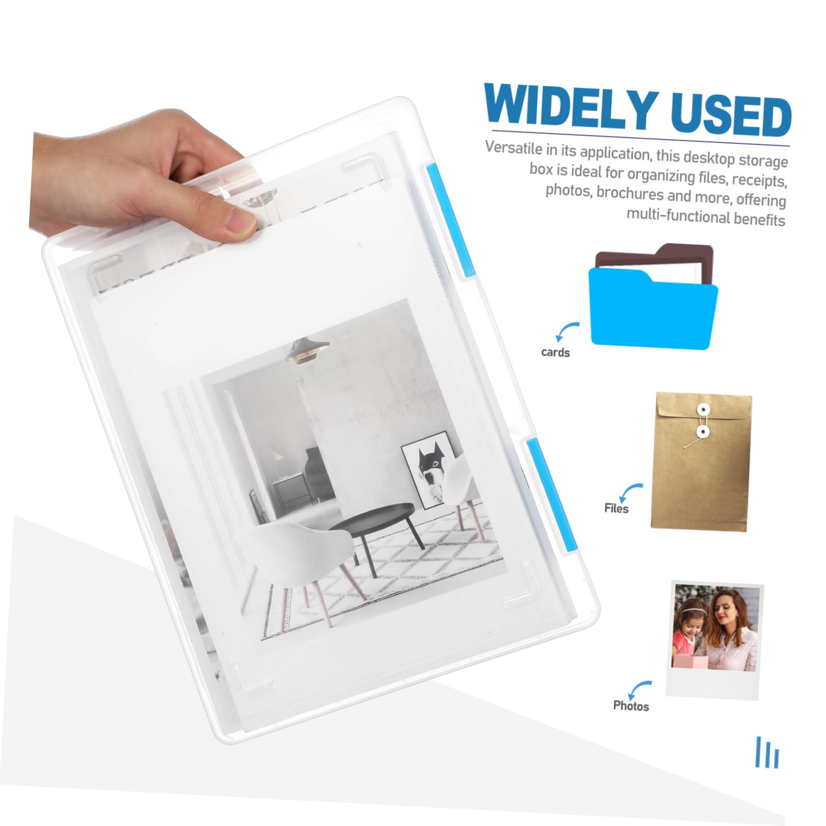 A4 Aufbewahrungsboxen aus Kunststoff mit Deckel, Stapelbar, 4 Stück