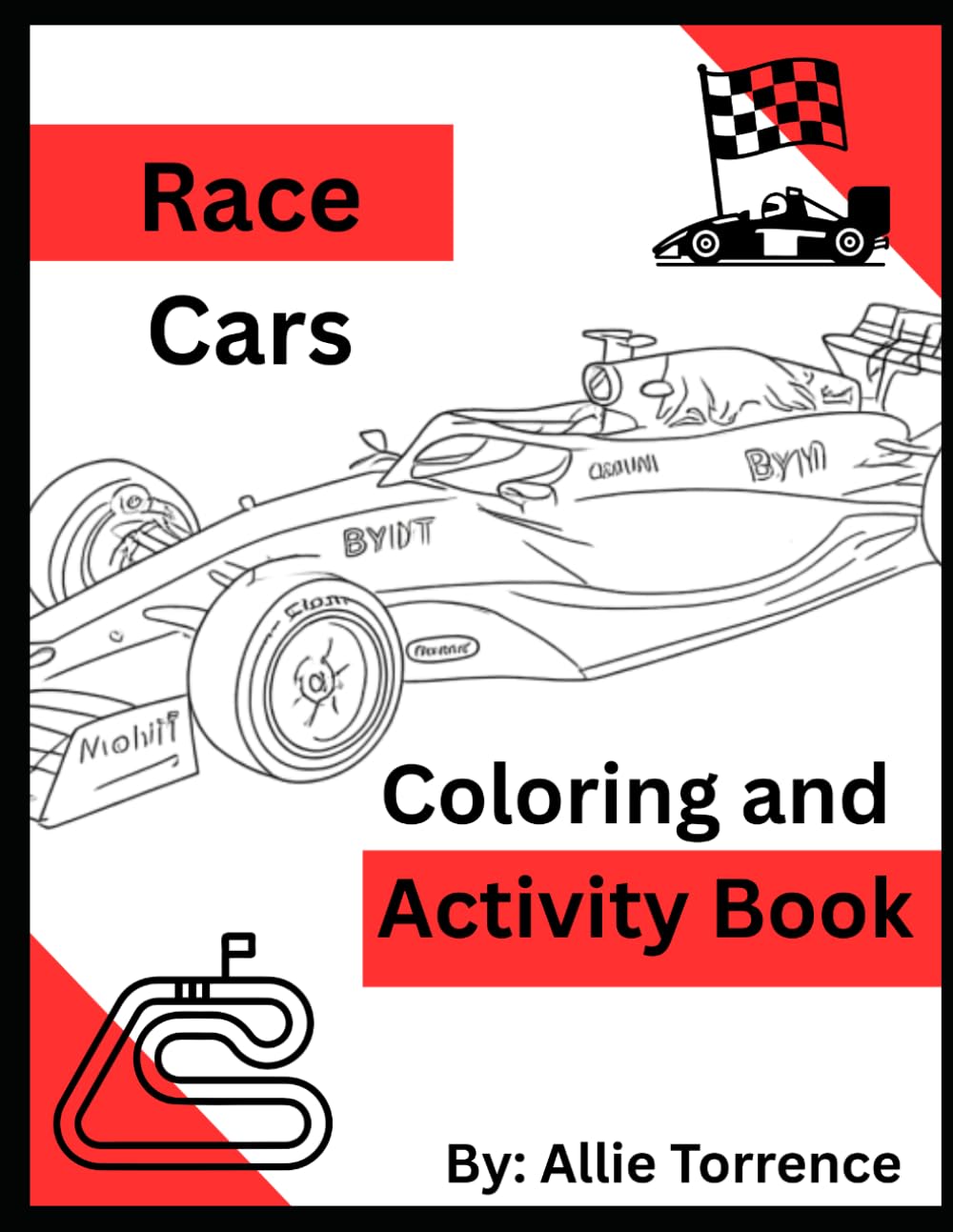 Race Car Coloring and Activity Book
