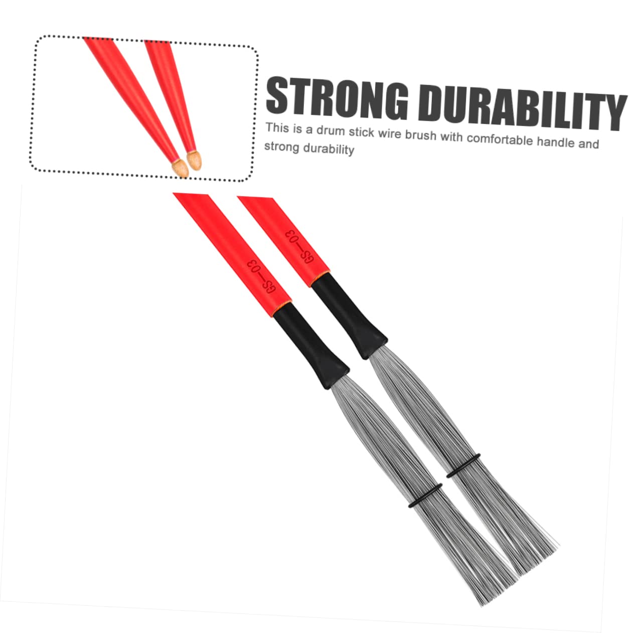 Abaodam 3 Pares Cepillo de tambor de doble cabeza Cepillo duradero para baquetas suministros de instrumentos cajas de percusion instrumentos percusion práctico cepillo de tambor arce rojo