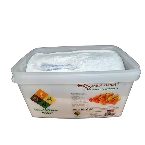 Miniatura 2 de Polvo de ácido ascórbico  7 libras  Vitamina C, L-ascorbato o ácido L-ascórbico  C6H8O6  Recipiente de PP de boca ancha sellado de seguridad con