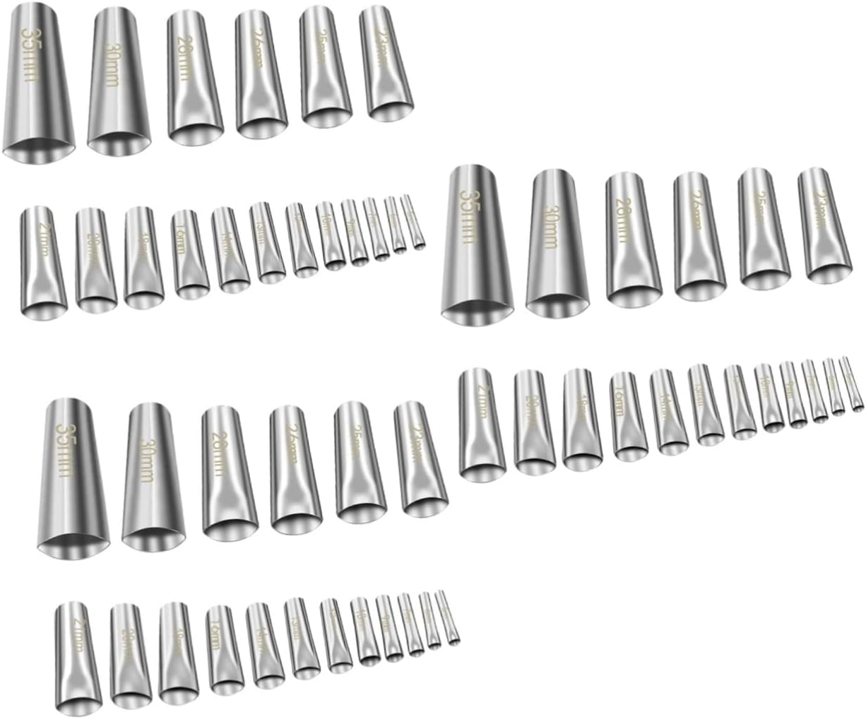 Housoutil 54pcs Caulking Nozzle Tool Kit Grout Applicator Nozzle Extension Stainless Steel for Kitchen Bathroom Window Caulking