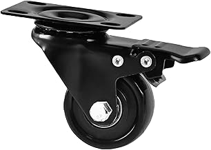 BQLZR Girevole con freno 3" fondo piatto per mobili nero