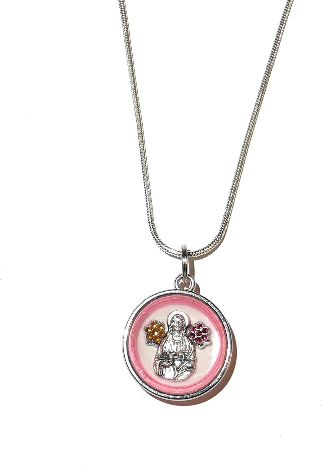 St. Lucy St. Lucia Pendant Necklace Catholic Christian Christmas Lourdes Early Christian martyr Roman Empire patroness of blindness Syracuse