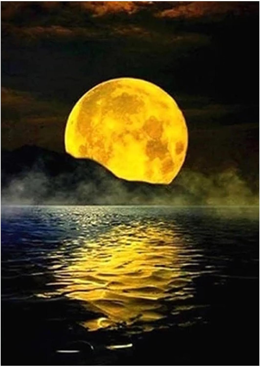 Canvas Art Red Moon Canvas Painting Nordic Landscape