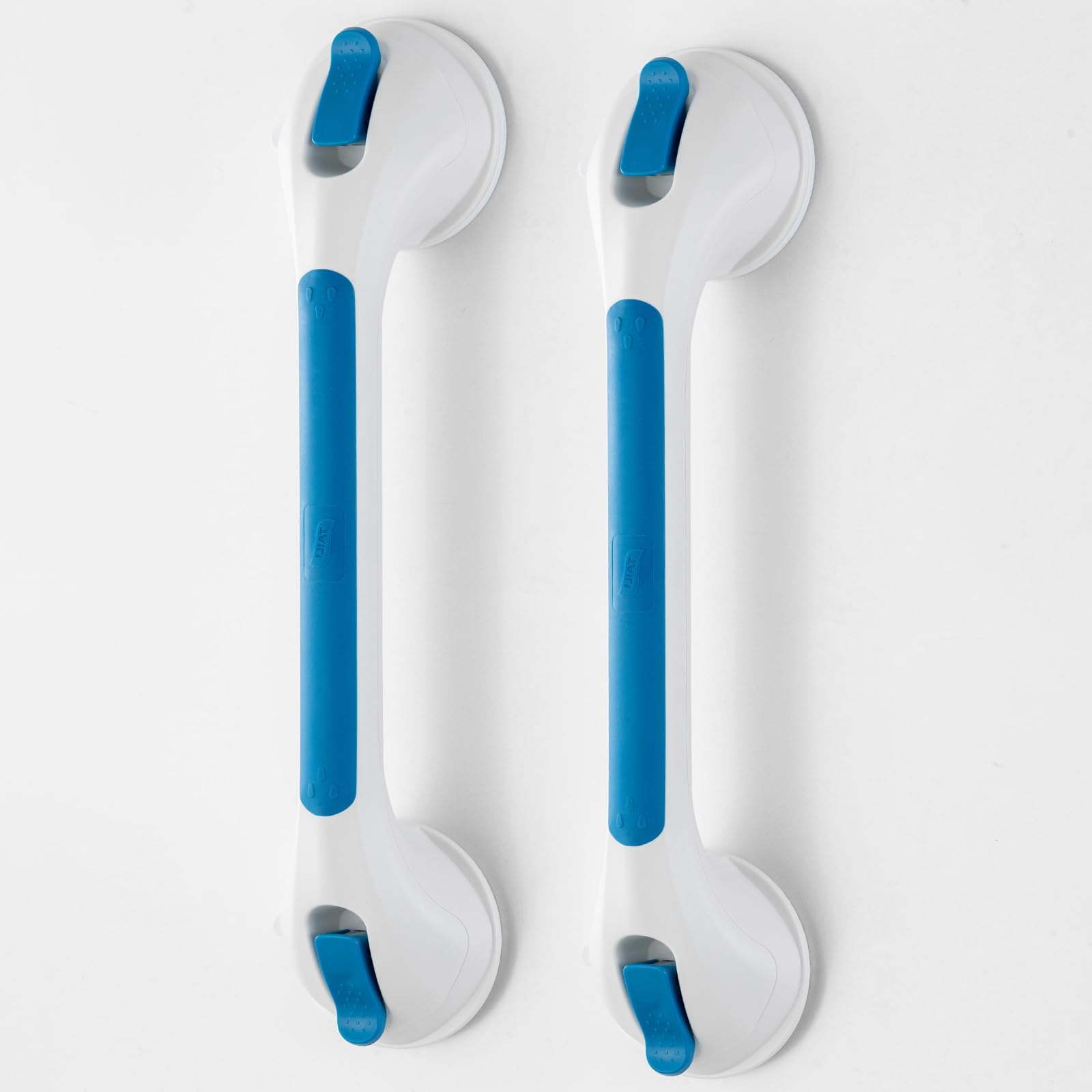 TAILI Shower Grab Bar Glow in The Dark, 2 Pack 16.8 in Grab Bars for Bathtubs and Showers,Shower Handles Shower Rails for Seniors and Elderly,Removable No Drilling Waterproof, Blue
