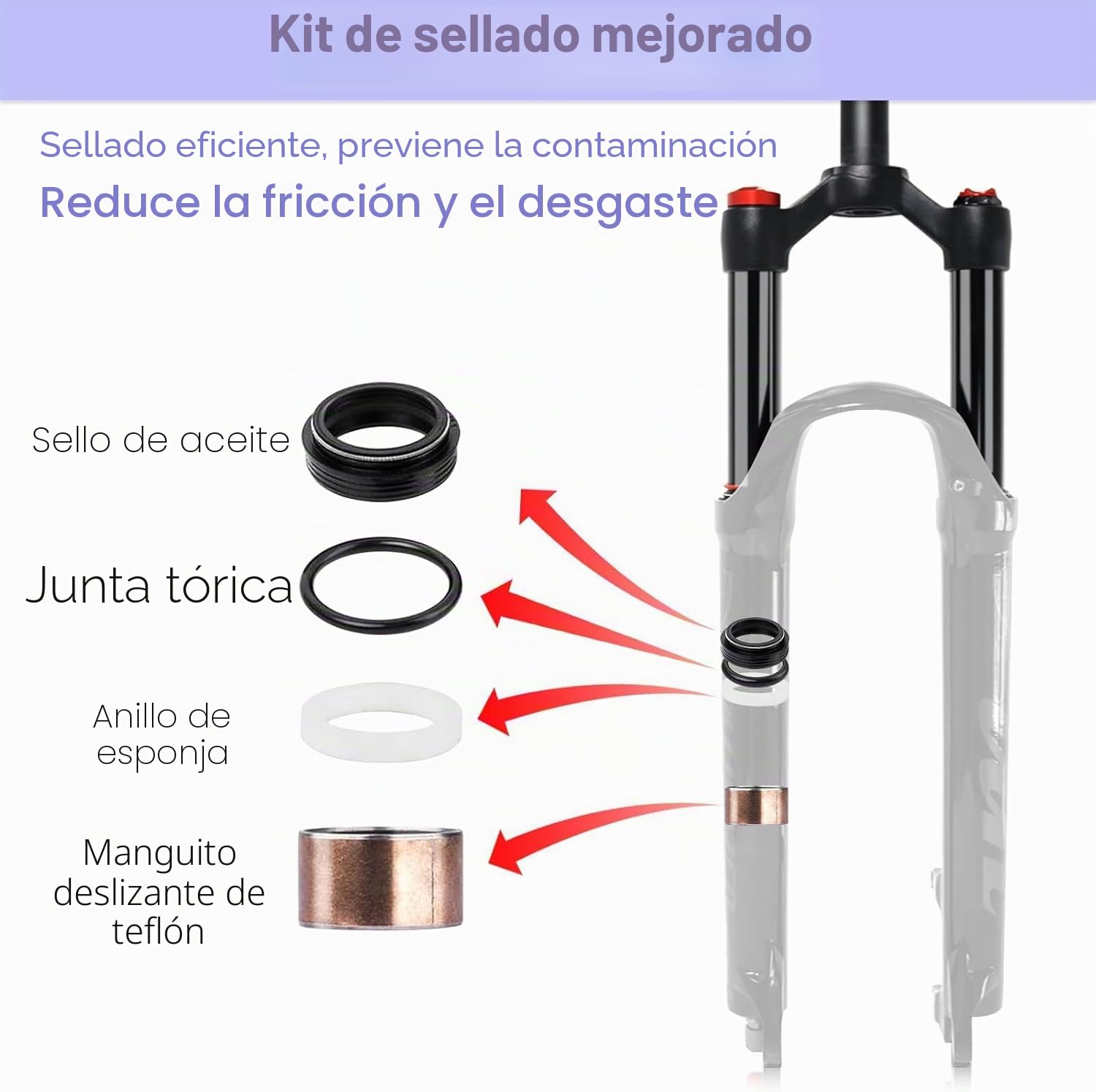 UK Stock - Horquilla de suspensión para Bicicleta de montaña MTB de 26 27.5 y 29 Pulgadas, 120 mm, Tubo Recto de 1-1/8
