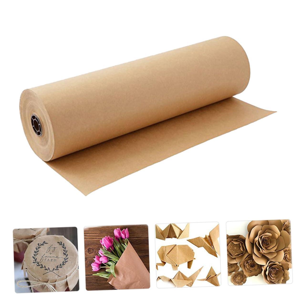 TOVINANNA Kraftpapierrolle Naturfarben Bastelpapier Geschenkpapier Verpackungspapier Für Blumen Sträuße Pralinen Geschenke Diy Projekte