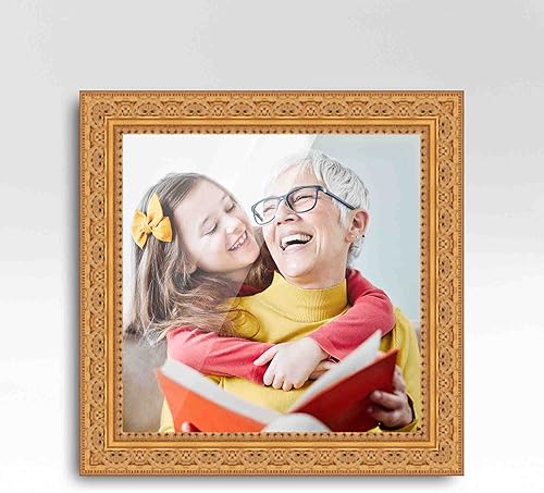 Miniatura 4 de Marco de fotos de madera real dorada de 27 x 27 pulgadas de ancho de 1.75 pulgadas  Profundidad del marco interior de 0.5 pulgadas  Marco de fotos