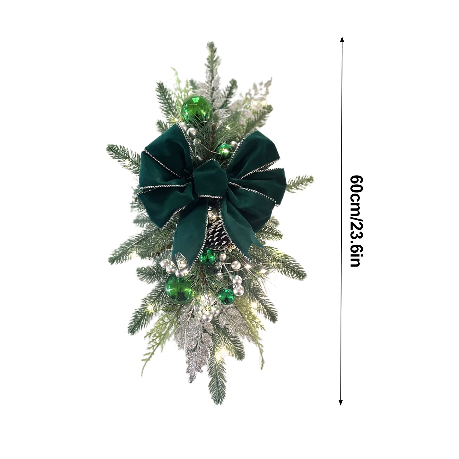 2 Pièces De Guirlandes De Noël, Guirlandes D'escalier, Guirlandes De Noël Pour Les Escaliers, Guirlandes De Noël Artificielles - Maison